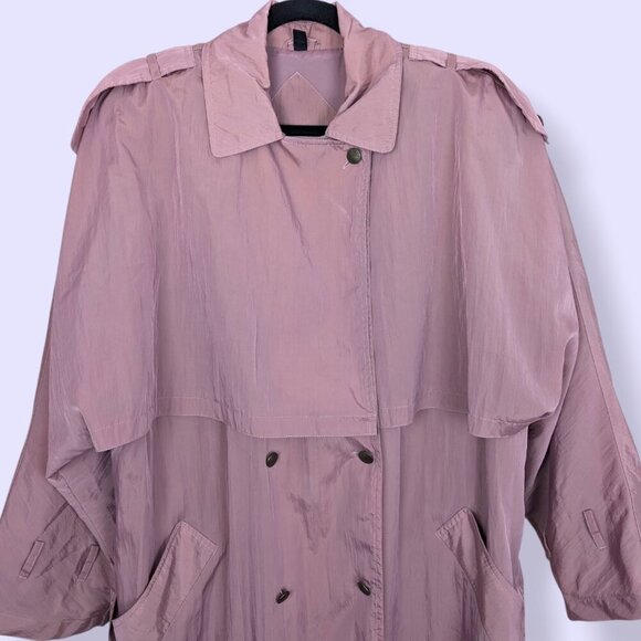 V. C&A Light Pink-Purple Trench Coat - Picture 7 of 12